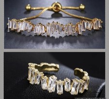 Bracciale e anello zirconi