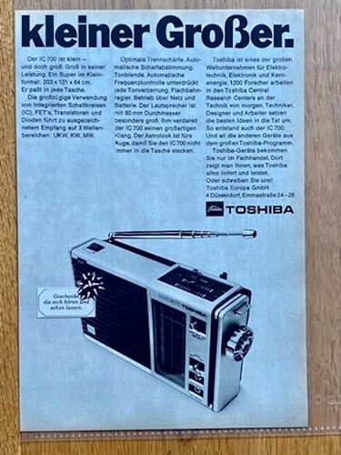Toshiba 700 piccola radio - ic,