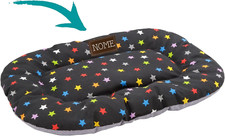 Cuscino Ovale PERSONALIZZABILE per Cani e Gatti Tessuto Grigio e Stelle Taglia L