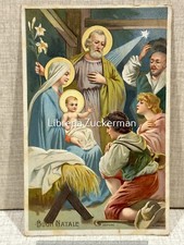 NATALE PRESEPE CON PASTORELLI Cartolina auguri primo 900 viaggiata