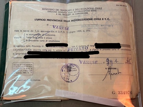 Libretto documento fiat 1100 - documento,