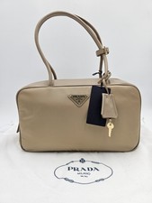 PRADA BAULETTO RE-NYLON E PELLE BEIGE CHIARO