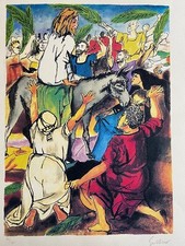 Renato Guttuso ''Gesù entra a Gerusalemme'' Litografia 1984 pubblicata