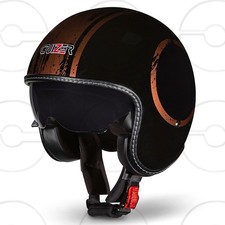 CRUIZER Casco JET Moto Scooter Custom Omologato MEDUSA Visiera a Scomparsa