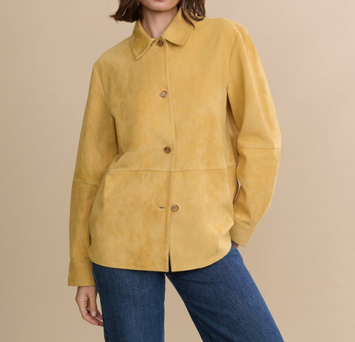 Giacca camicia scamosciata