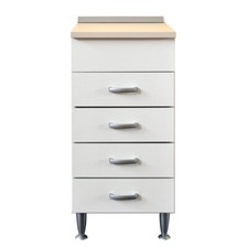 MOBILE BASE CUCINA TINELLO COTTURA 4 CASSETTI 40 CM TOP PIEDINI BIANCO BASIC