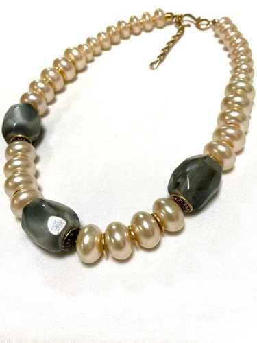 Collana perle verdi vintage - perle,
