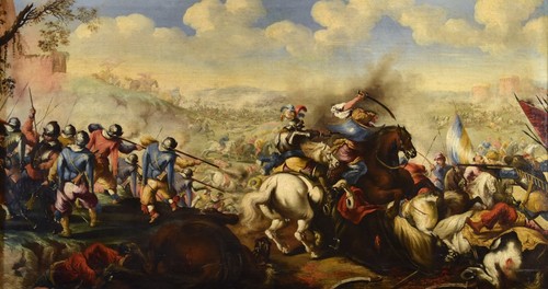 Dipinto antico battaglia - dipinto,
