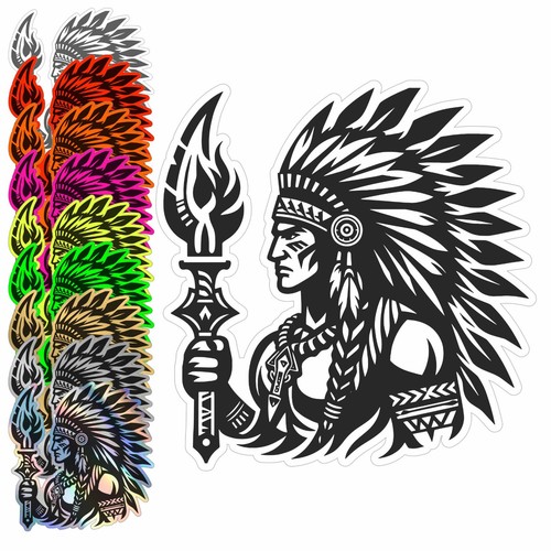 Adesivo capo indiano - indiano, azteca