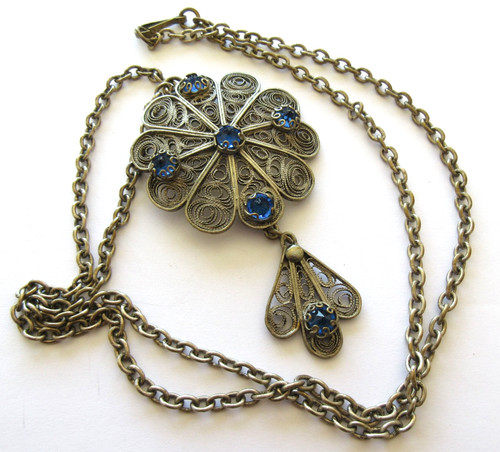 Vintage filigree silvertone - vintage,