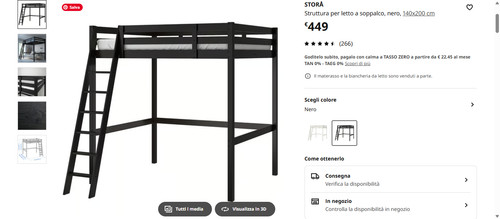 Letto soppalco ikea completo - a,