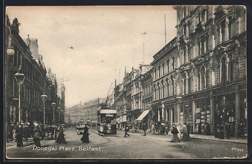 Cartolina belfast tramway - cartolina, belfast,