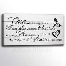 Quadro su Tela con Frase sulla Famiglia |Q733| Decorazione Moderna da Parete