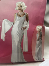 Adult Platinum Marilyn Monroe Ladies Sequin Costume Size Medium Calif. Costumes