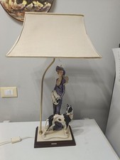 Paralume Scultura Capodimonte N G.Armani Florence 1987 Donna Con Cane