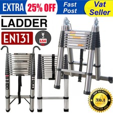 SCALA TELESCOPICA IN ALLUMINIO PORTATILE ESTENSIBILE MULTIUSO TELESCOPICA 2.6-5m