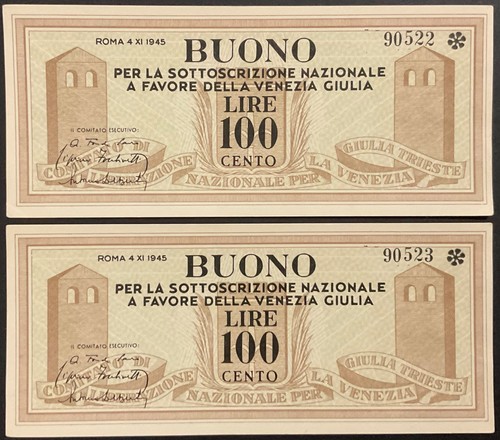 100 lire 1945 buono - lire,