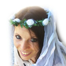 Coroncina floreale bianco - coroncina,