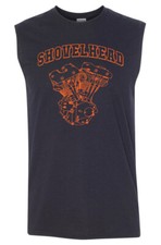 T-shirt SHOVELHEAD arancione motore SHOVELHEAD - Harley Biker Sturgis 