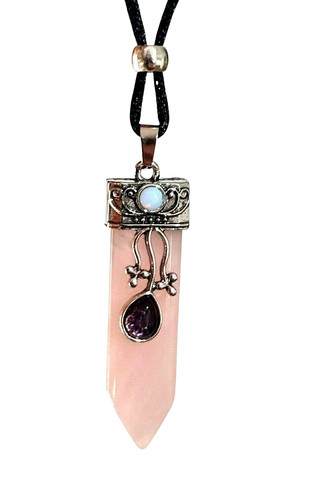 Collana con fiore - , quarzo