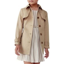 Trench coat Mayoral bambina tostato taglia 10 marrone classico preppy chic