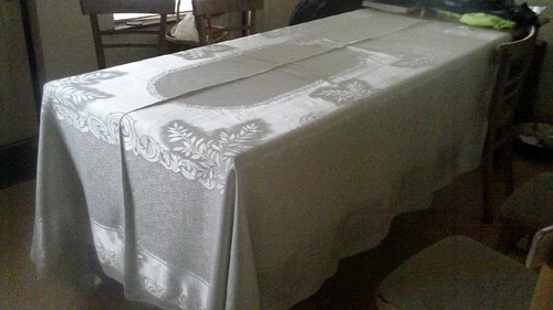Grande tovaglia vintage doppia - grande,