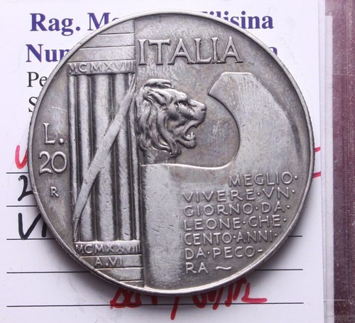 Veiii lire argento - nl*, 1928