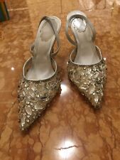 Sandali Rene Caovilla' tacco argento con cristalli Swarovski - usati.
