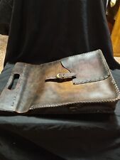 Antica Borsa Vintage In Pelle Con Chiusura In Legno Fatta A Mano  Anni 60 Circa 