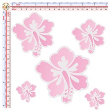adesivi fiori auto moto casco Sticker helmet flowers ibiscus print pvc 5 pz.