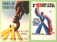 Riproduzione 2 cartoline - FIERA 1954/MOSTRA DEL MARE 1935 TRIESTE - [AC04]