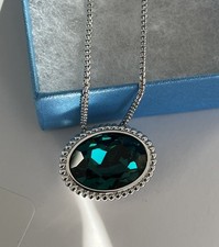 Collana con ciondolo cornice TSC By Swarovski nuova con etichetta cristallo smeraldo swarovski 