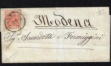 1850 ASI Lombardo Veneto Sassone 3 15c rosso da Milano