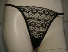 SLIP APERTO NERO PIZZO TAGLIA L SEXY LINGERIE INTIMO NUOVO