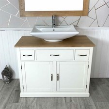 Mobile Bagno | Bianco |1000mm Mobiletto Mobiletto Portaoggetti Credenza e Ceramica