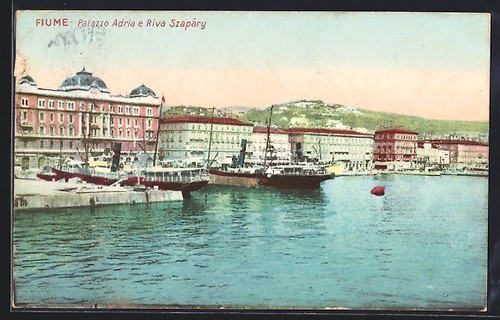 Cartolina fiume palazzo adria - cartolina,