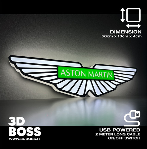 Insegna luminosa aston martin - insegna,