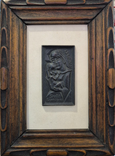 Placca madonna con bambino - placca,