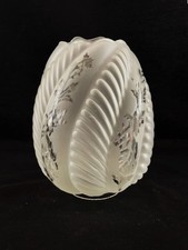 Ricambio Paralume Tulipano Vetro Soffiato Lampada Lume petrolio H.19 Cm.