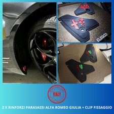 Rinforzi Passaruota Alfa Romeo Giulia - 2 Pezzi + Clip Fissaggio | Logo Alfa