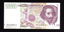 CINQUANTAMILA 50000 LIRE BERNINI SERIE SPECIALE SOSTITUTIVA XD REPUBBLICA ITALIA