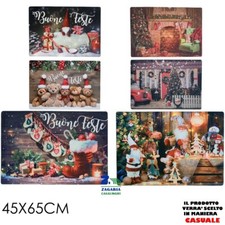 TAPPETO ZERBINO NATALIZIO 45X65 CM CON DECORAZIONE NATALIZIA BUONE FESTE