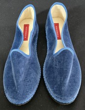 Ballet piatto in velluto blu