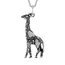 Argento 925 Pendente Giraffa /