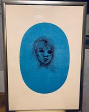 Serigrafia colorata Enrico Colombotto Rosso - Volto donna