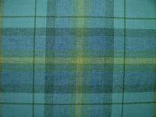 100% Shetland Lana Azzurro Blu Tartan Quadri Tenda Tappezzeria Cuscino Tessuto