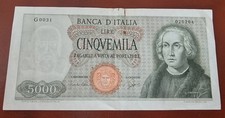 CINQUEMILA 5000 LIRE COLOMBO 1° TIPO UNA CARAVELLA REPUBBLICA ITALIANA