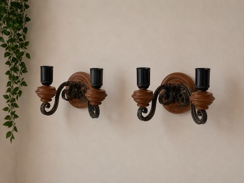 Pair gothic wrought iron twin - gothic,