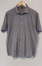 Camicia manica corta da uomo semplice in cotone colore grigio taglia XL