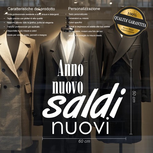 Adesivi vetrine saldi sconti